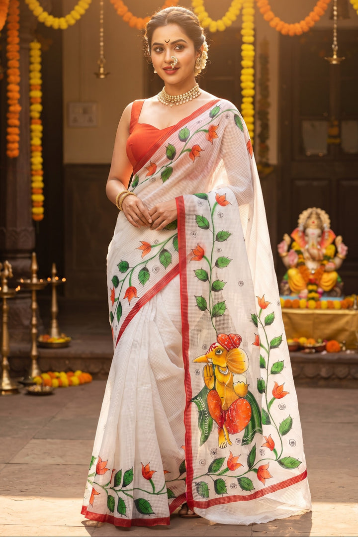 Ekadanta Hand Painted Resham Kota Saree