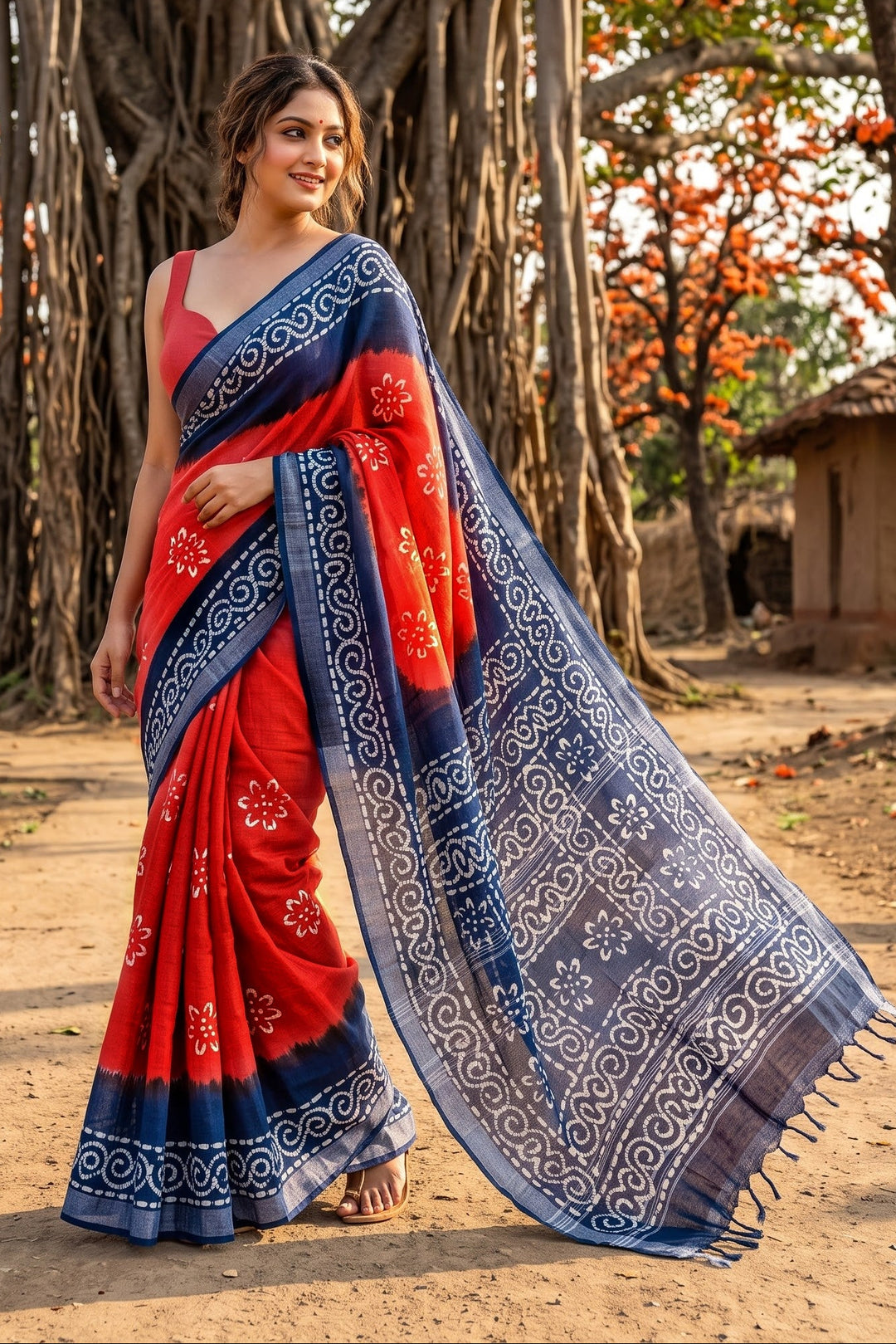 Ronger Porosh (রঙের পরশ) Cotton Linen Saree