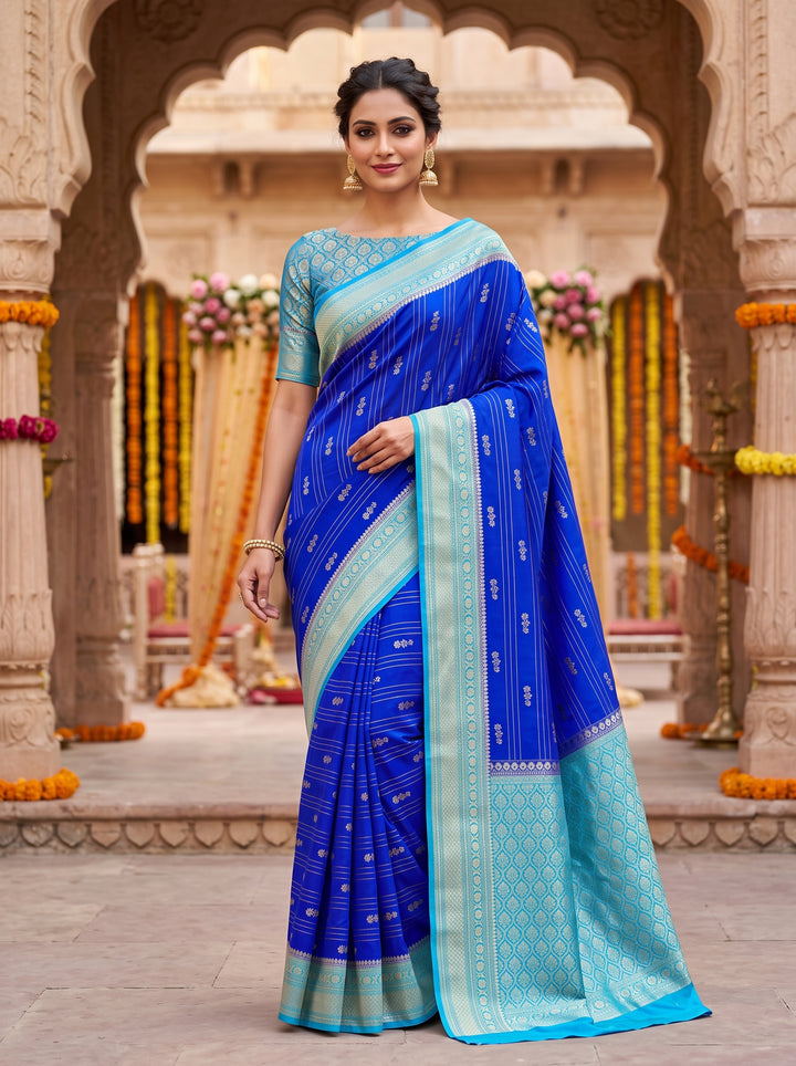 The Skylume Weave Designer Tissue Silk Saree