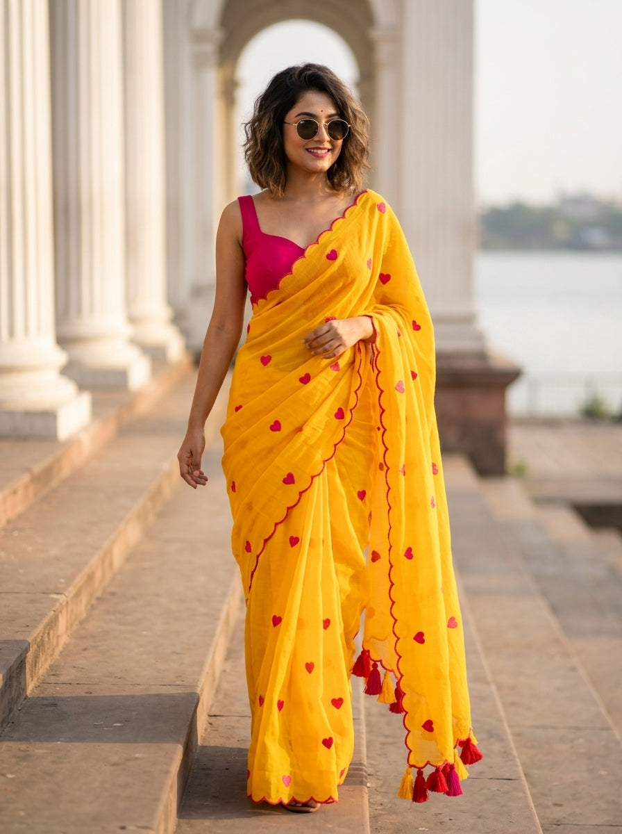 Sunkissed Love Mul Cotton Saree
