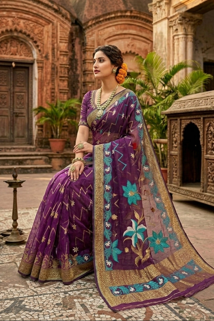 Nirjharini Dhakai Jamdani Saree