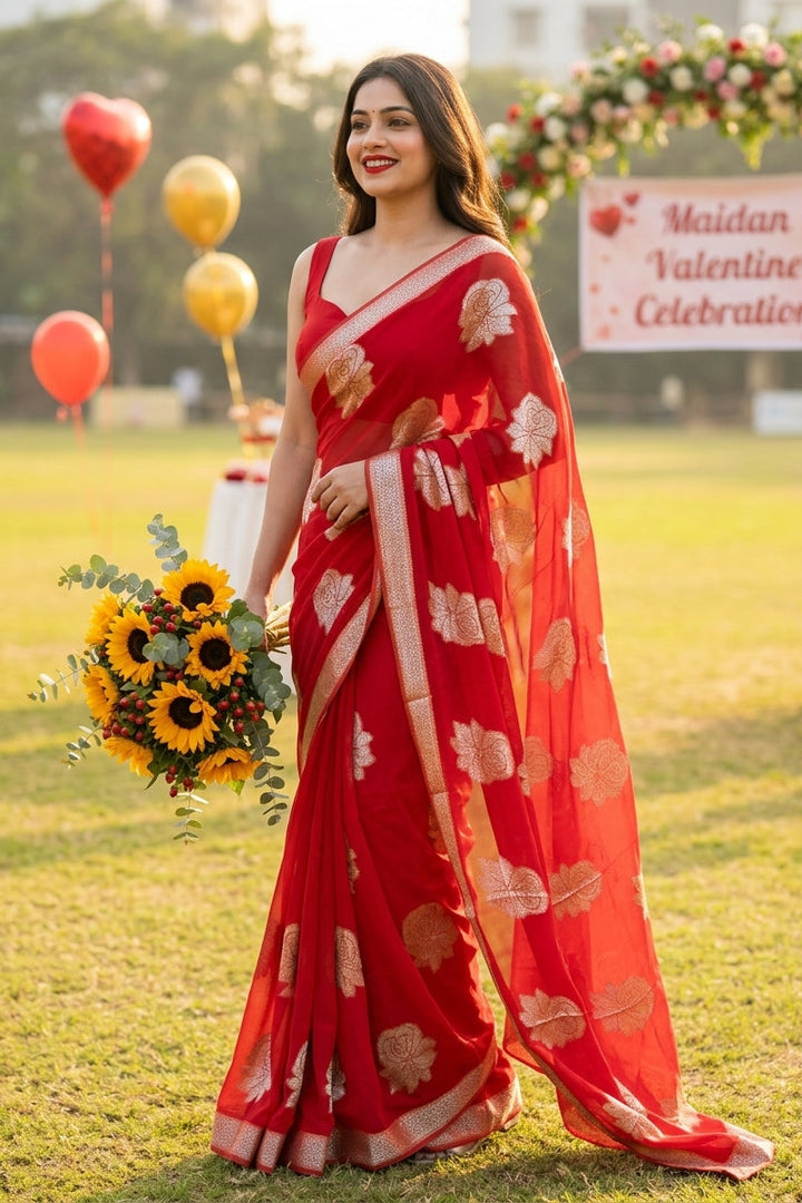 Rose - Designer Georgette Saree