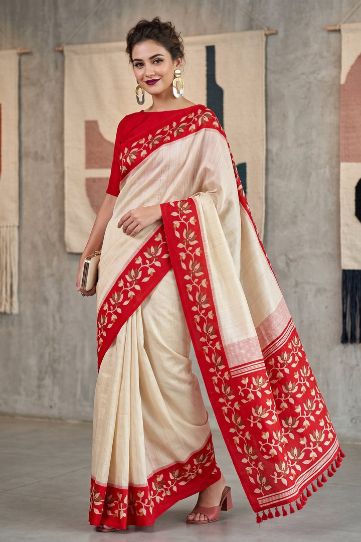 Petalique Drape Semi Matka Silk Saree