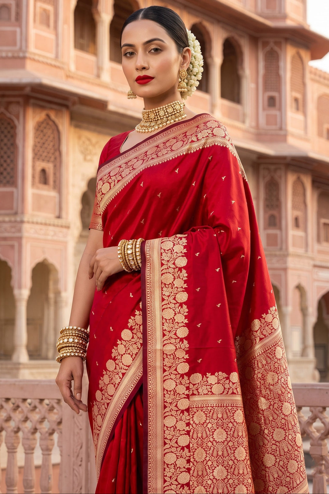 Flame of Passion - Muga Katan Silk Saree