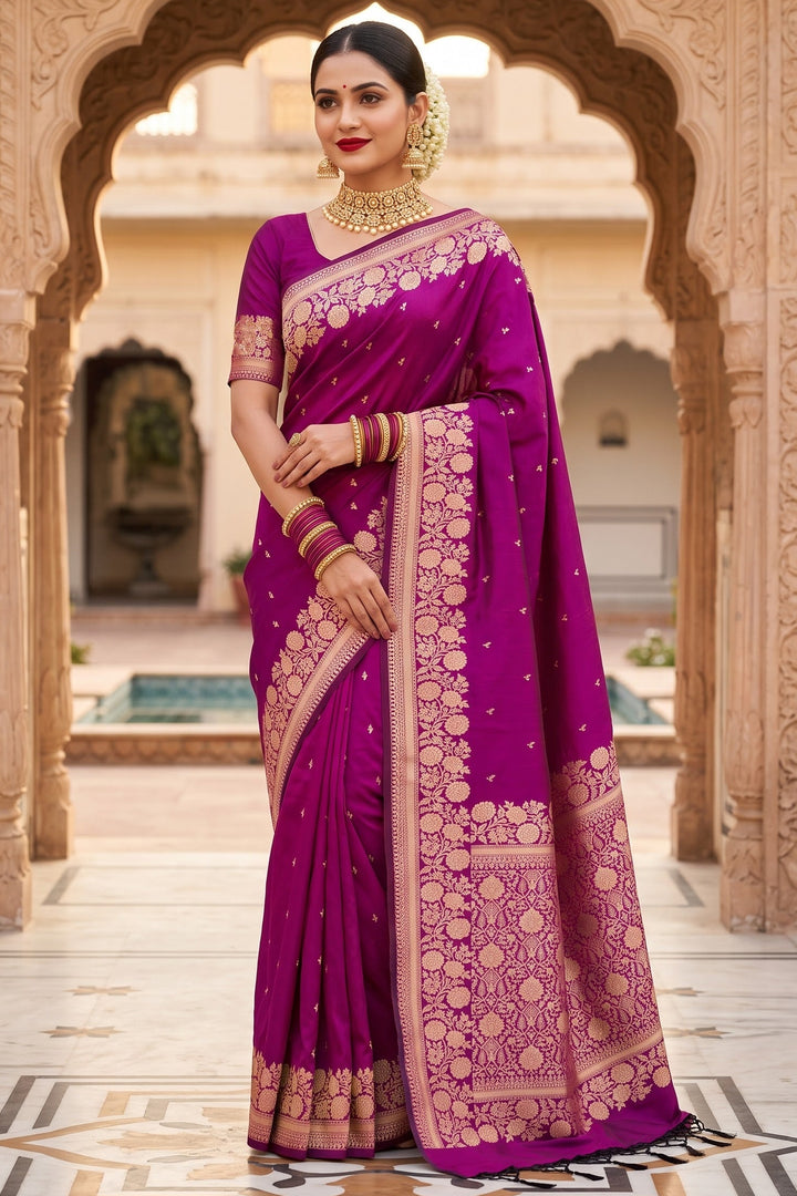 Flame of Passion - Muga Katan Silk Saree