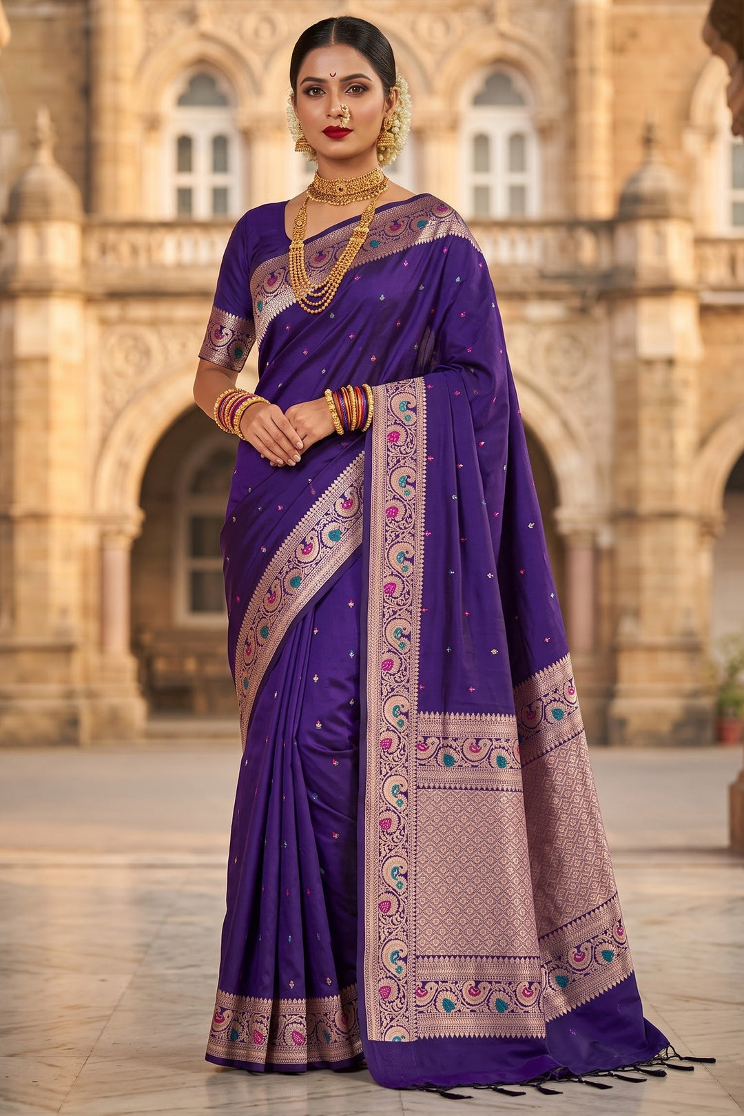 Crown of Desire - Muga Katan Silk Saree
