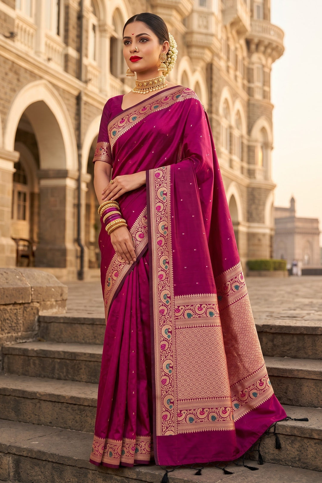 Crown of Desire - Muga Katan Silk Saree