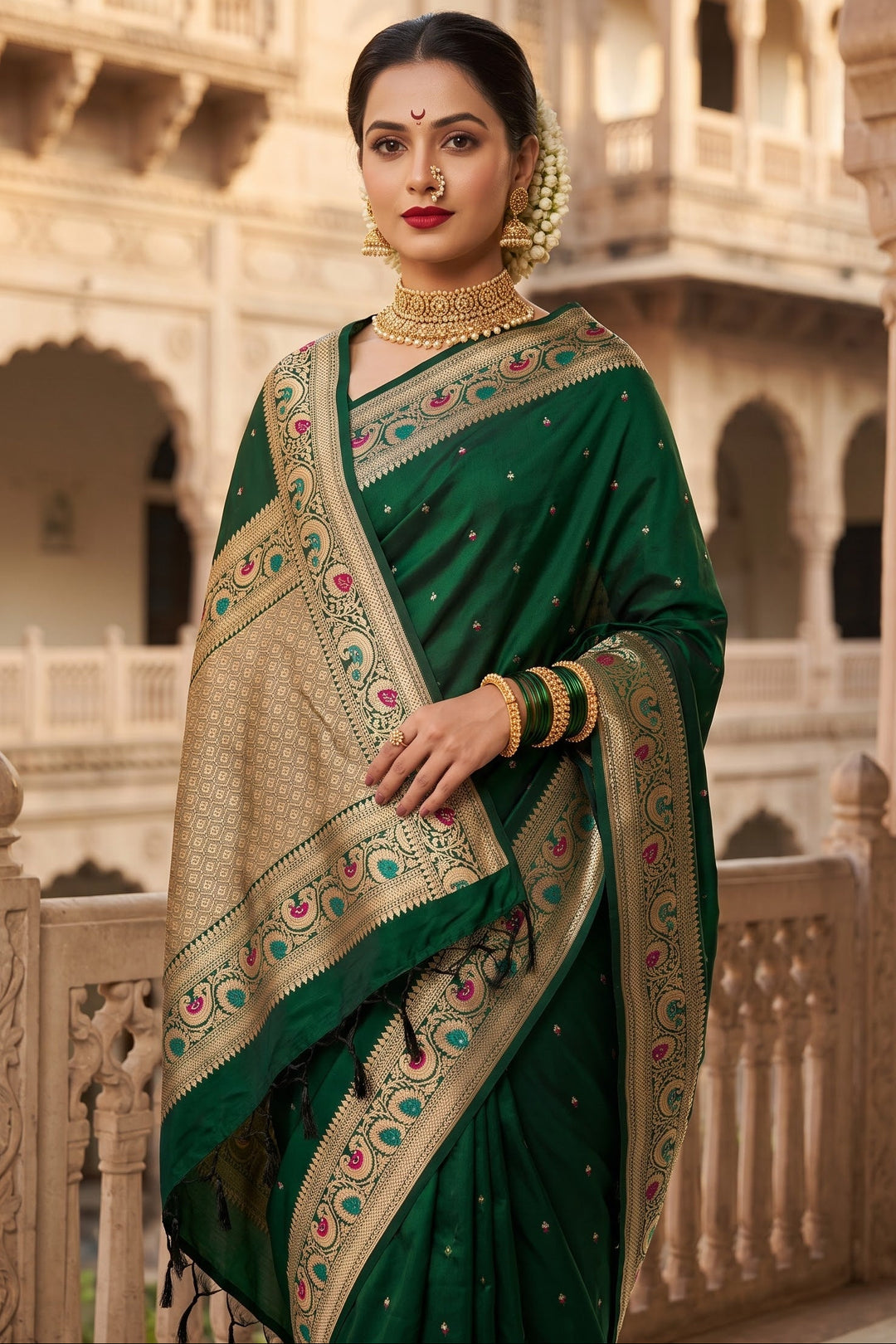 Crown of Desire - Muga Katan Silk Saree