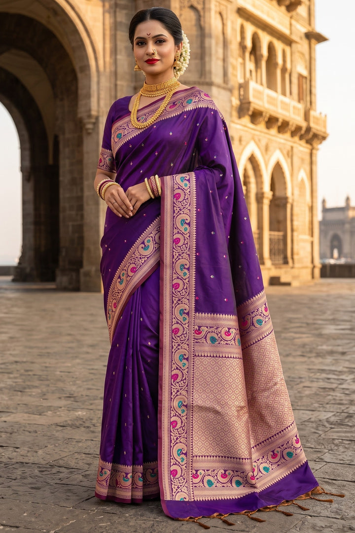 Crown of Desire - Muga Katan Silk Saree