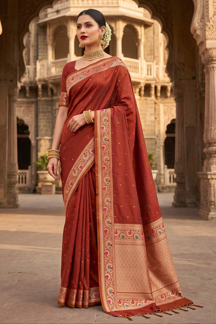 Crown of Desire - Muga Katan Silk Saree