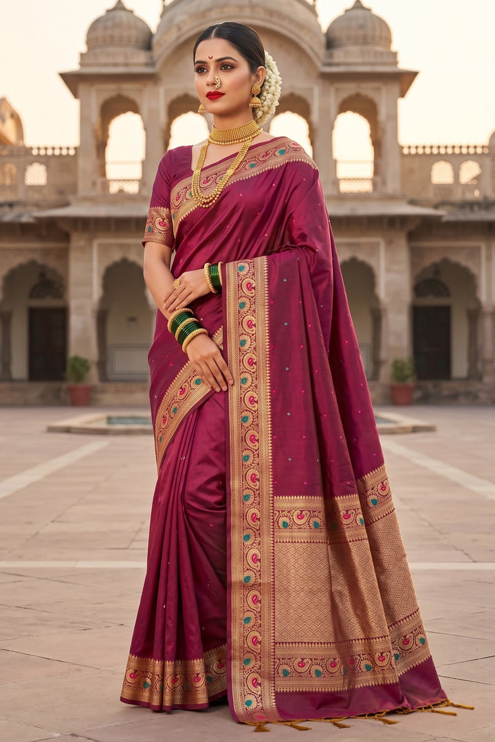 Crown of Desire - Muga Katan Silk Saree