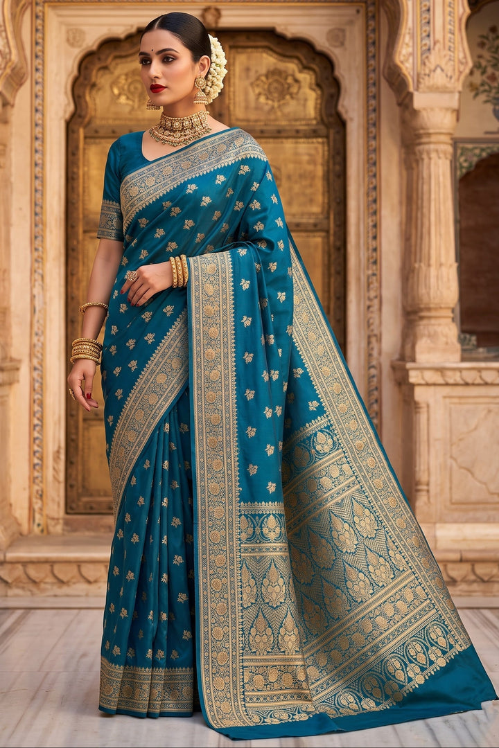 Impossible to Forget - Semi Katan Banarasi Saree with Stone Embelishment