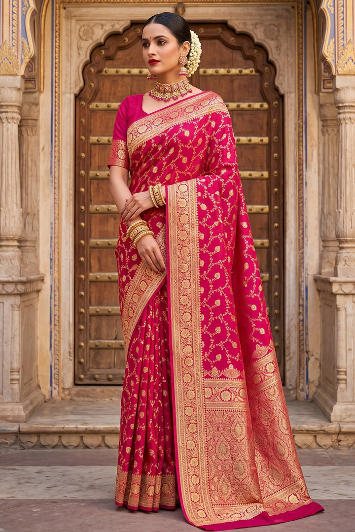 Impossible to Forget - Semi Katan Banarasi Saree with Stone Embelishment