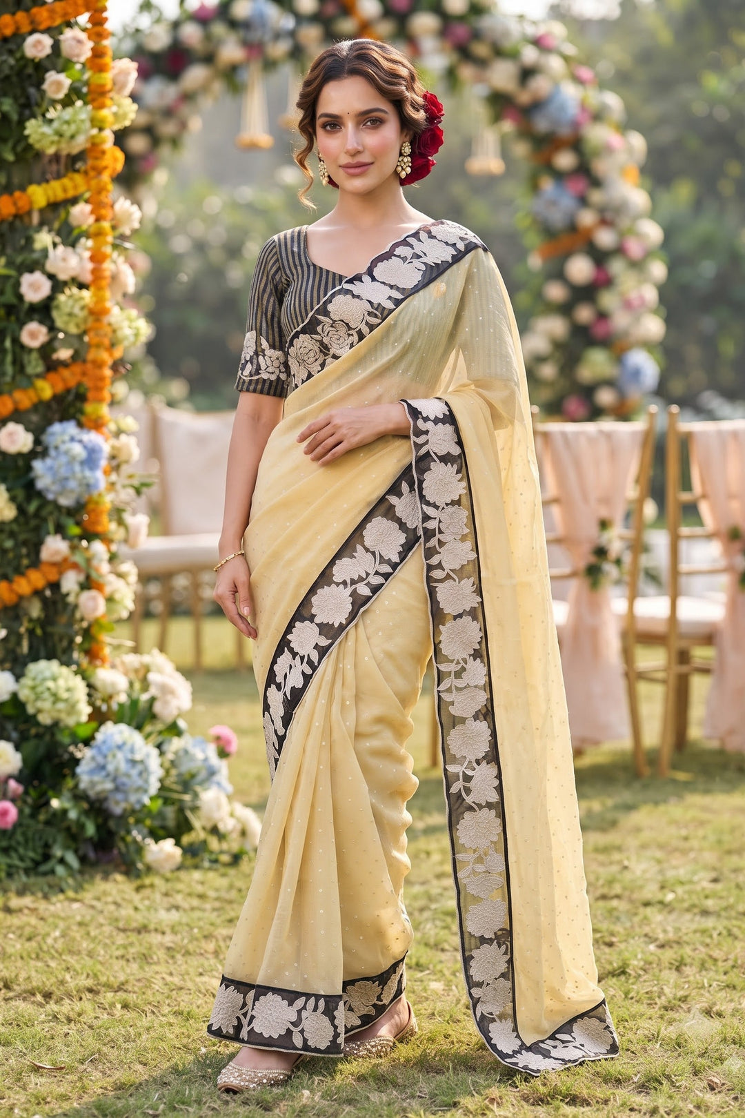Soft Sand Gold Tissue Silk Saree
