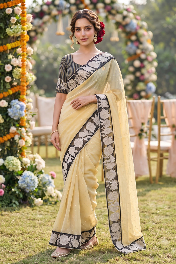 Soft Sand Gold Tissue Silk Saree
