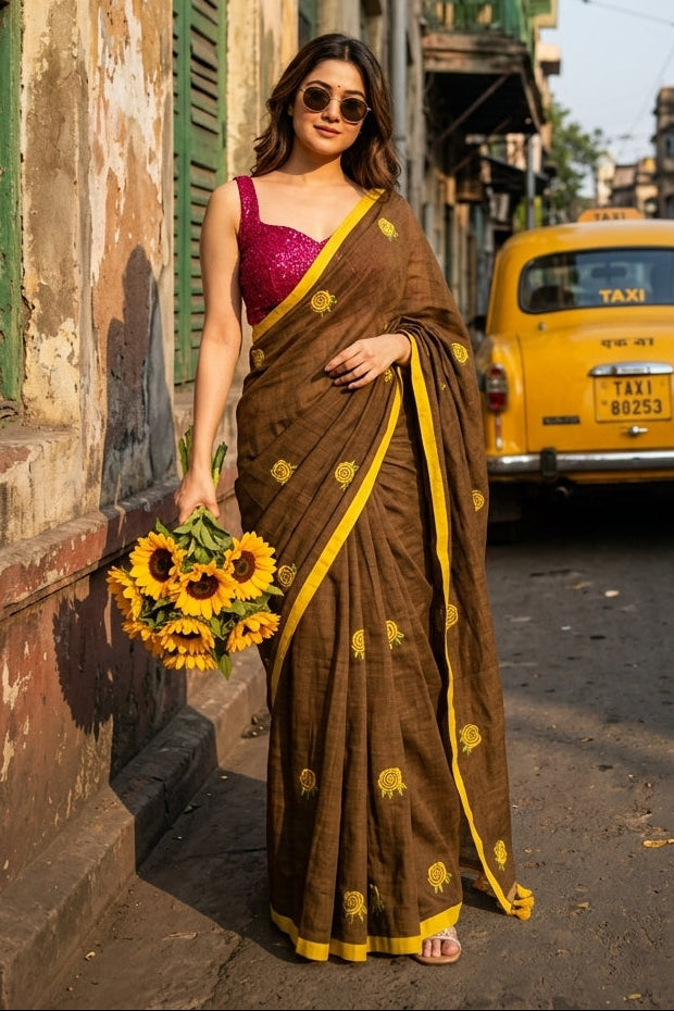 Sunrose Elegance Mul Cotton Saree