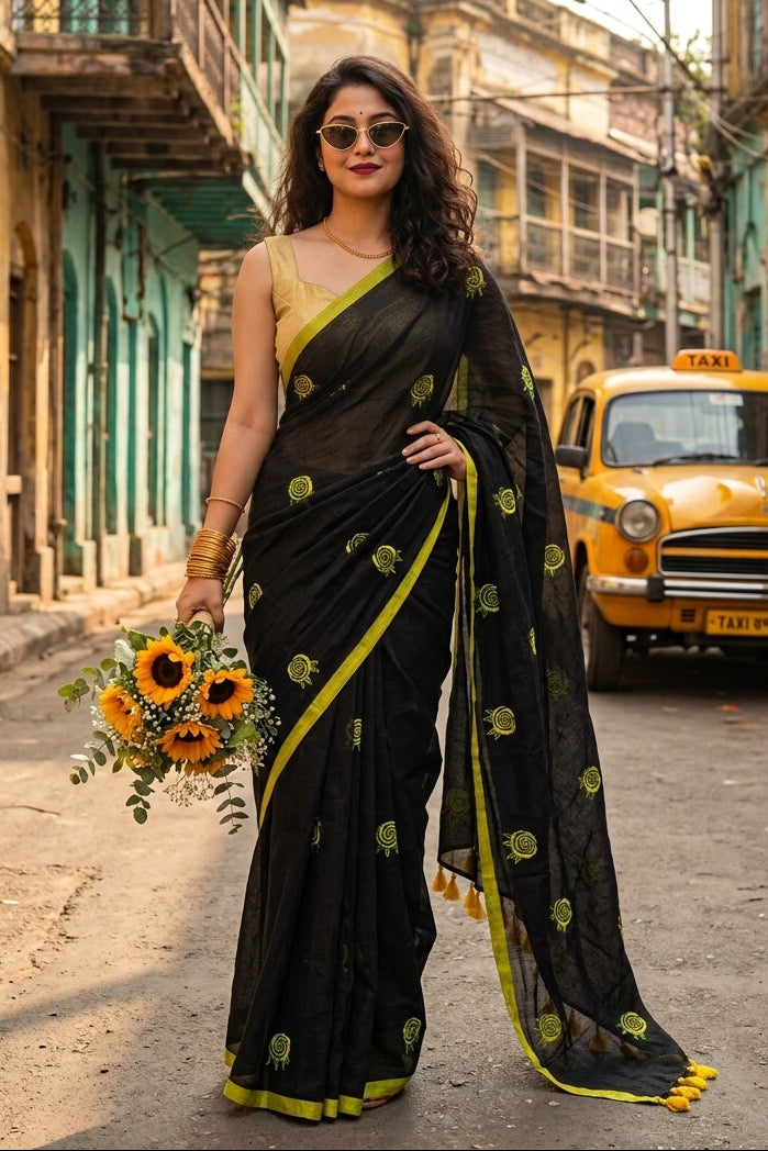 Sunrose Elegance Mul Cotton Saree