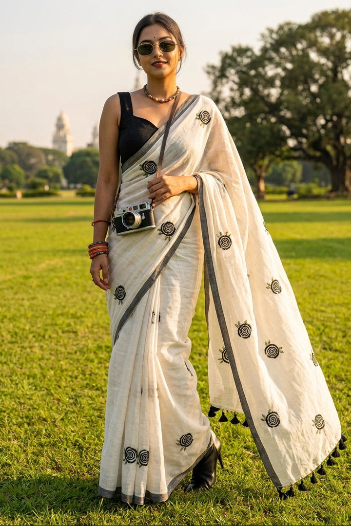 Sunrose Elegance Mul Cotton Saree