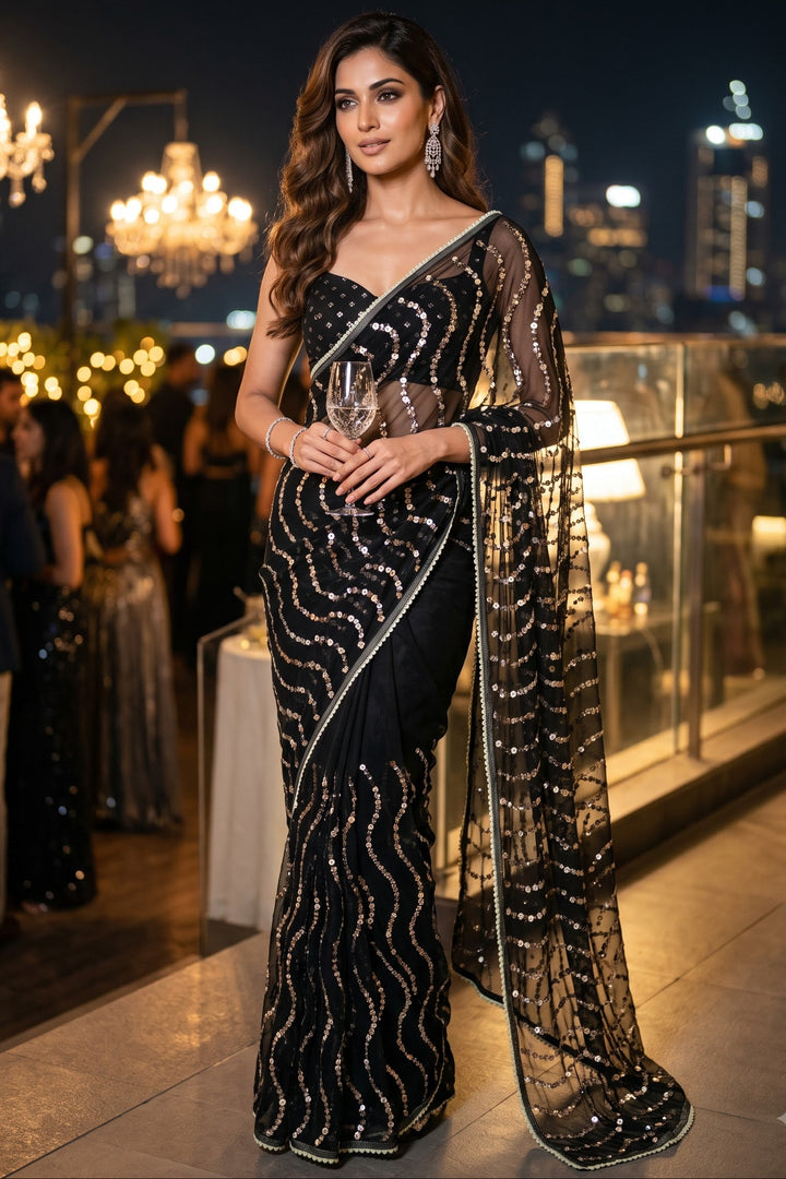 Glamour Queen Designer Net Saree