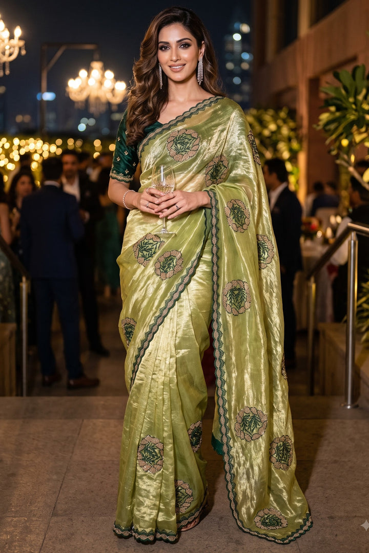 Blush Rose Satin Silk Saree