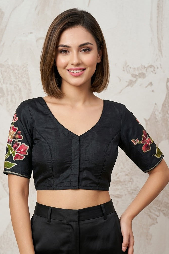 Doodle Of Flowers- Batik Designer Blouse
