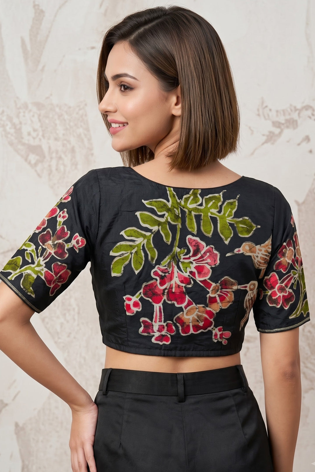 Doodle Of Flowers- Batik Designer Blouse