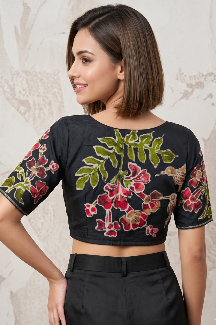 Doodle Of Flowers- Batik Designer Blouse
