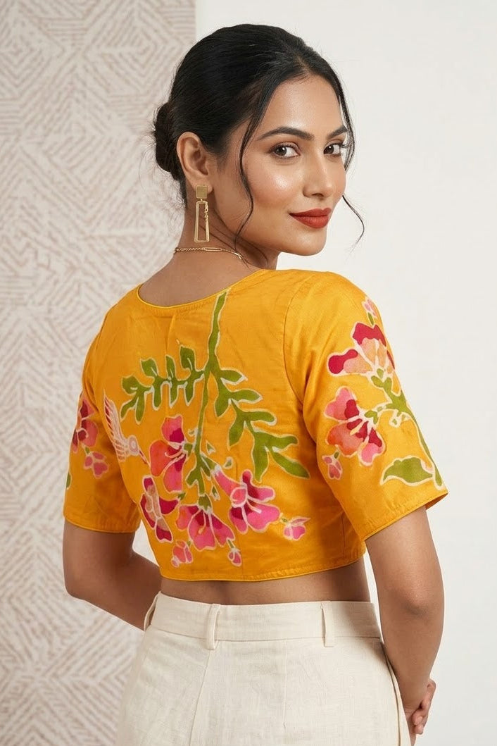 Doodle Of Flowers- Batik Designer Blouse