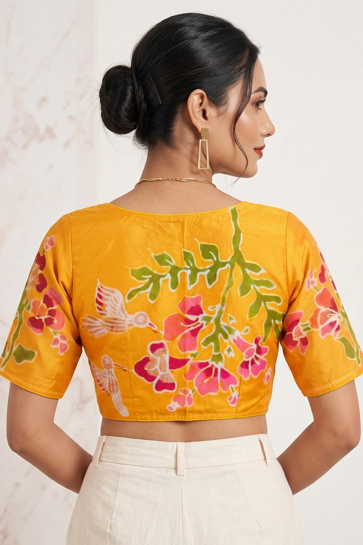 Doodle Of Flowers- Batik Designer Blouse