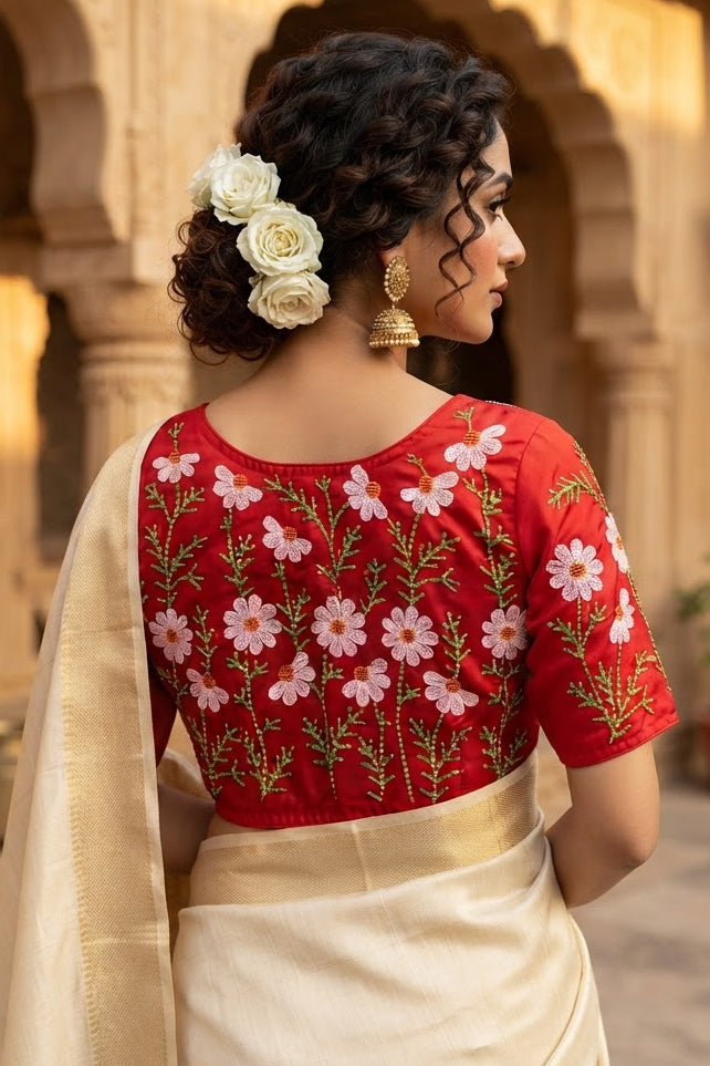Daisy Enchant Vichitra Silk Blouse
