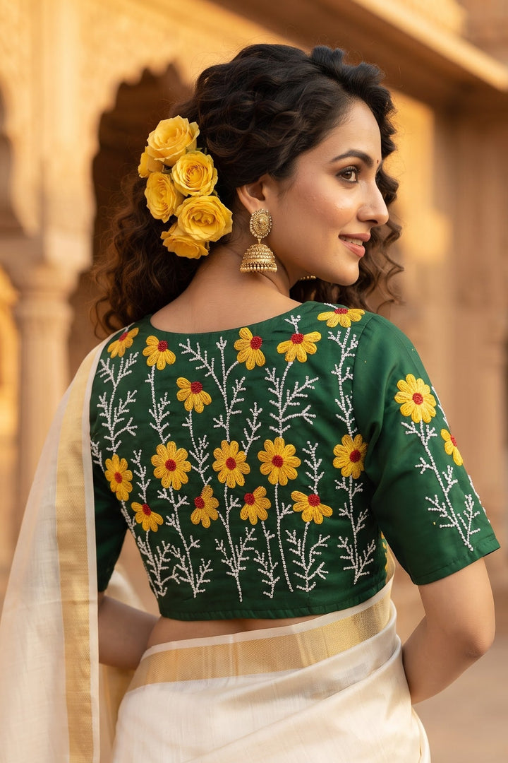 Daisy Enchant Vichitra Silk Blouse