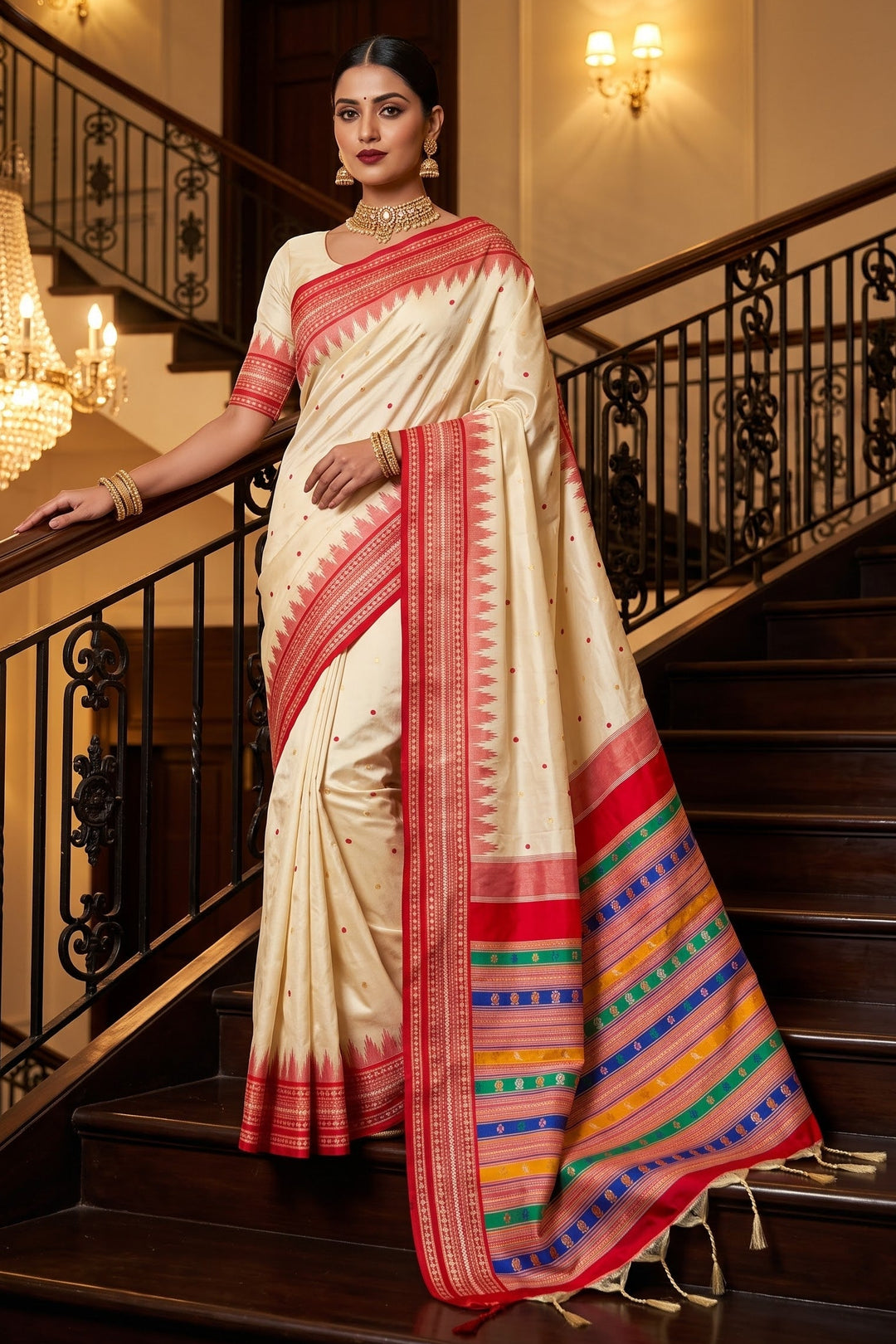 Whispers of Colour-Premium (Semi) Assam Silk Saree