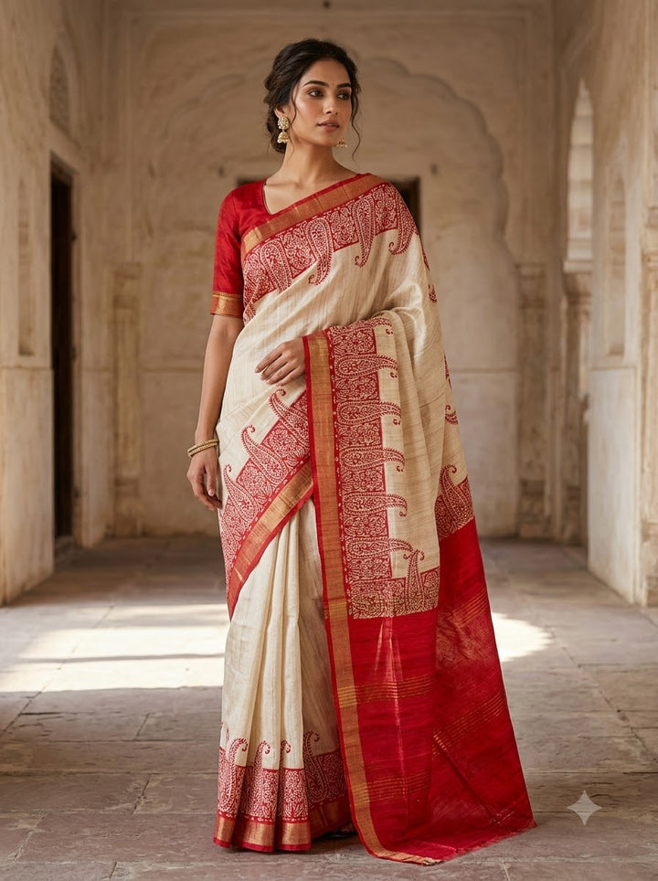 Aabhaangi  Ghicha Tussar Silk Saree