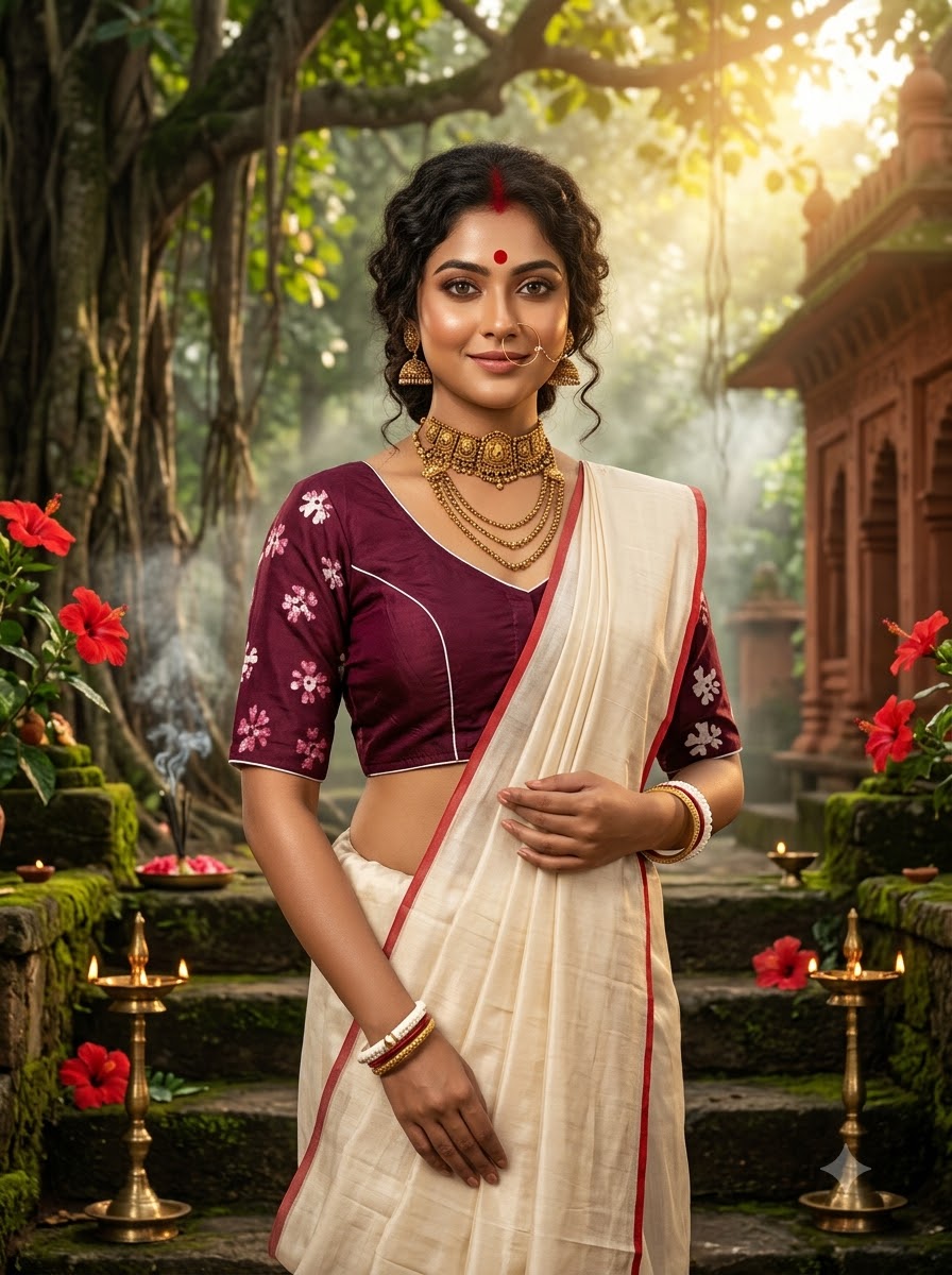 Mahishasuramardini Batik Silk Blouse