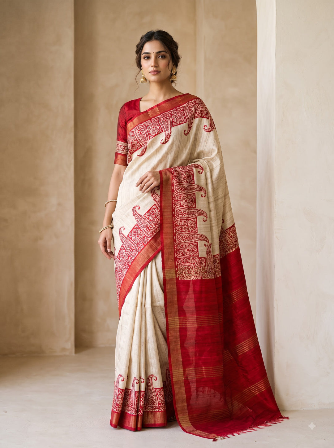 Aabhaangi  Ghicha Tussar Silk Saree