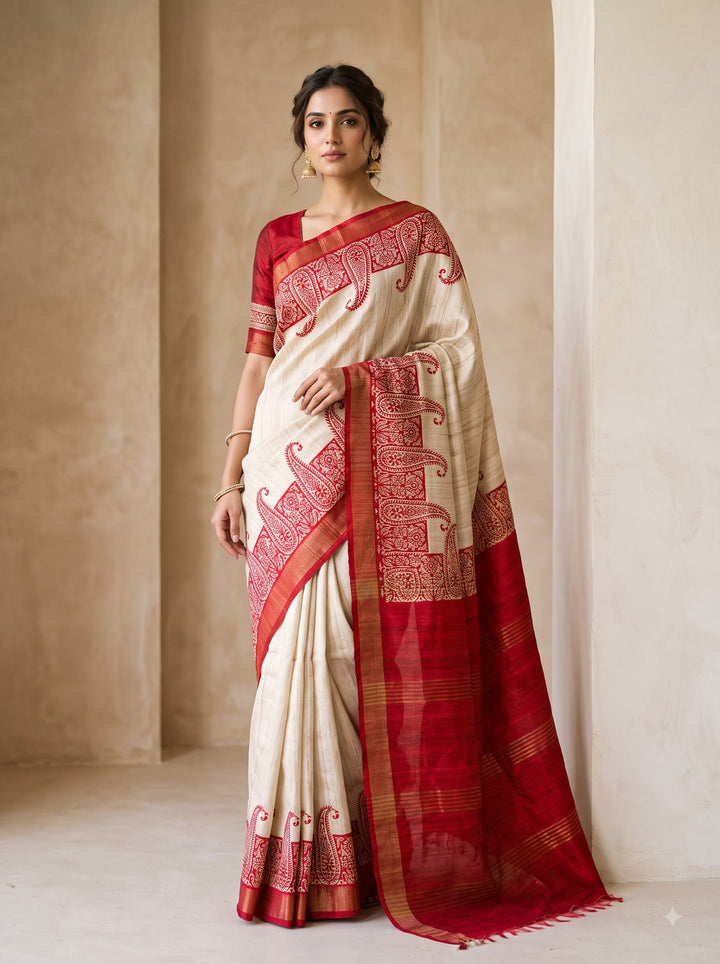 Aabhaangi  Ghicha Tussar Silk Saree