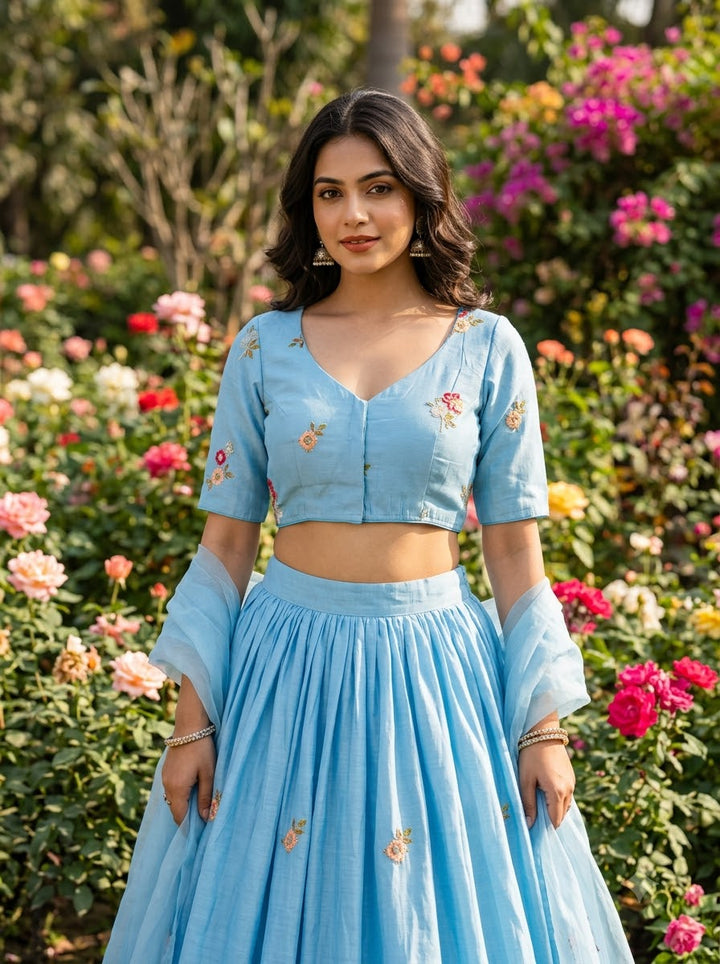 Behind Every Smile Chanderi Silk Embroidered Blouse