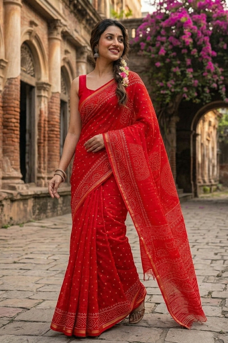 Fire of Fusion Georgette Silk Saree