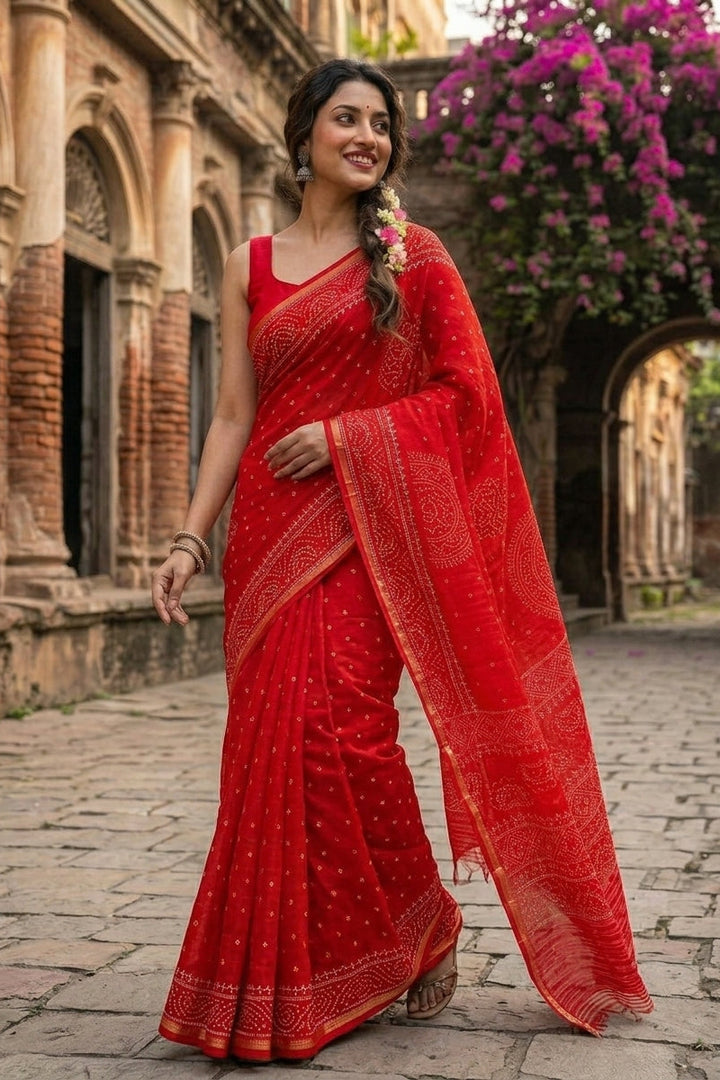 Fire of Fusion Georgette Silk Saree