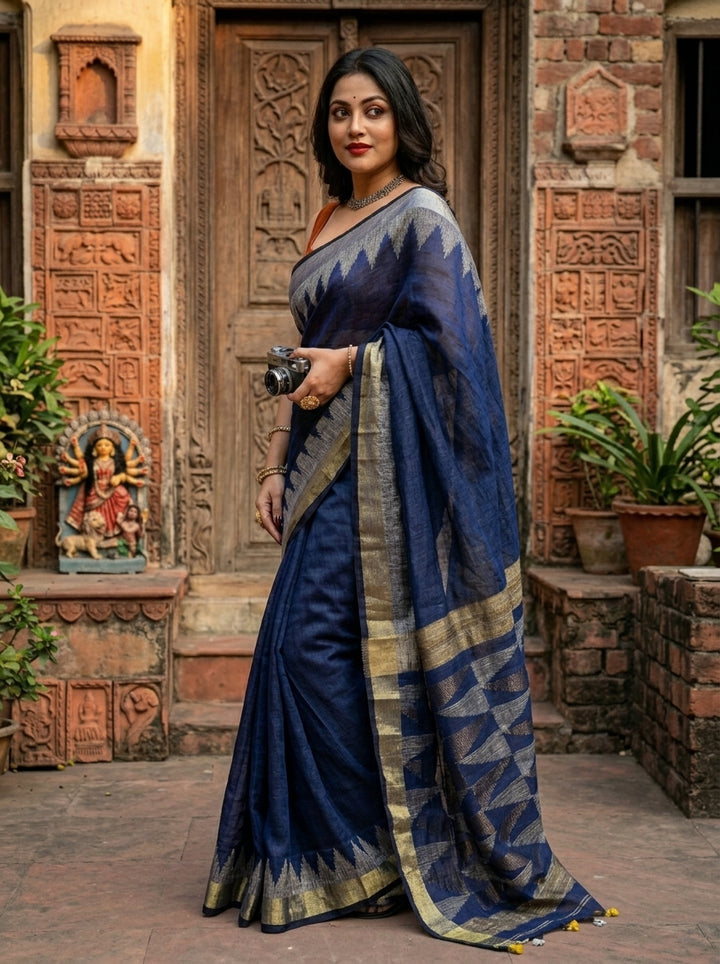 Classic Charm-Bengal Linen Jamdani Saree