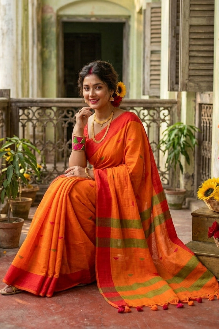 Land Of Bengal Khadi Cotton Saree