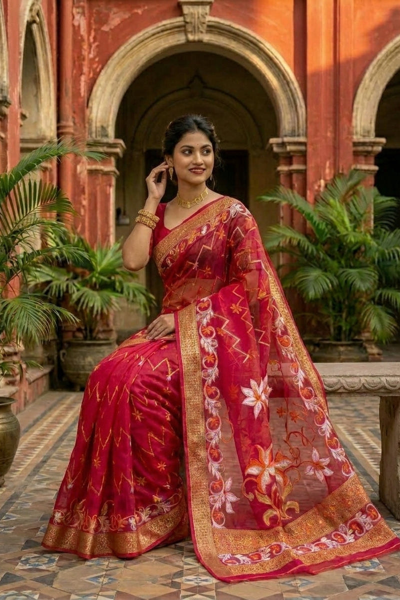 Nirjharini Dhakai Jamdani Saree