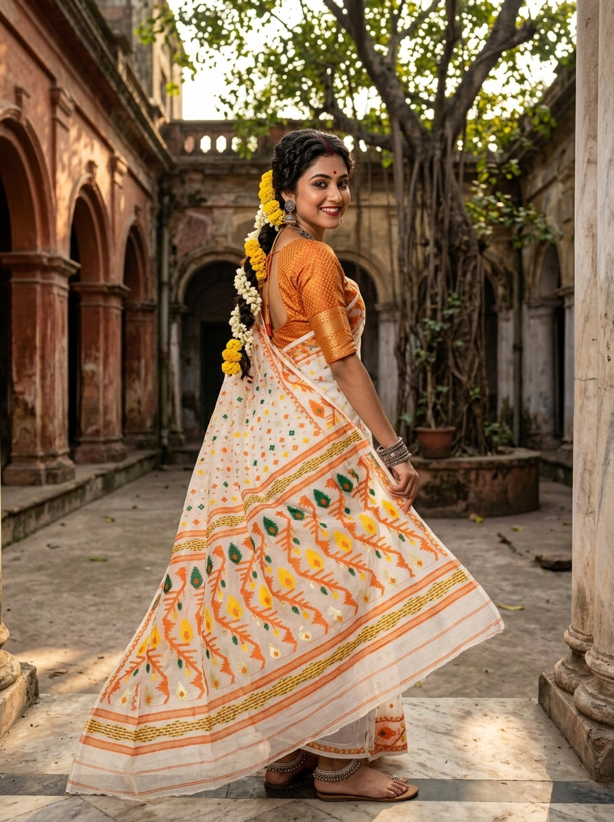 Nakshi Dhara Bengal Jamdani Saree