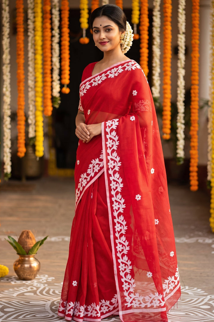 Hridoy rekha Kota Applique Saree