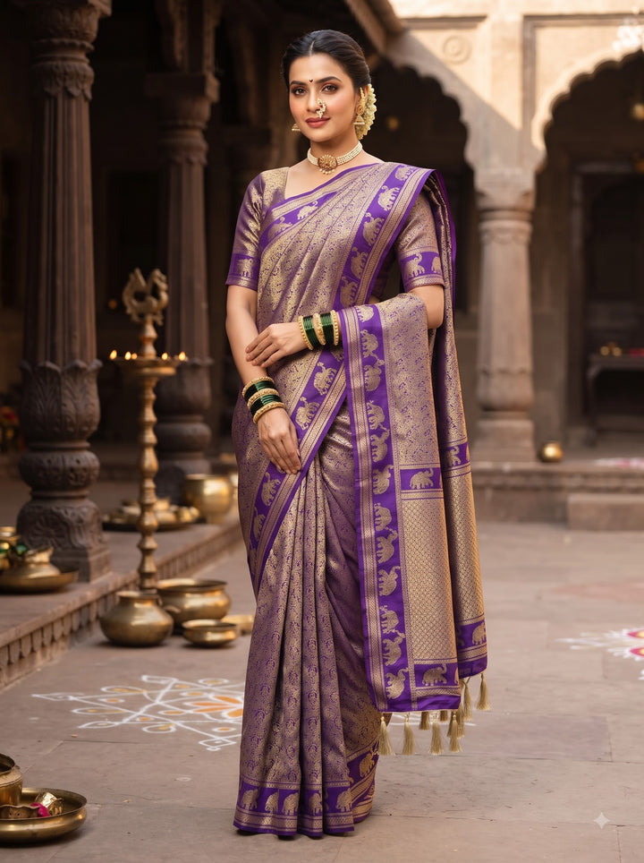 Peshwa Legacy Designer Banarasi Khadi Silk Saree