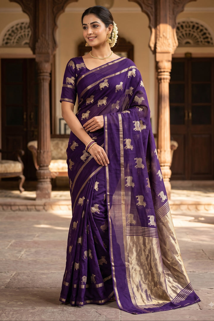 Verdant Bloom Viscose Crepe Silk Saree