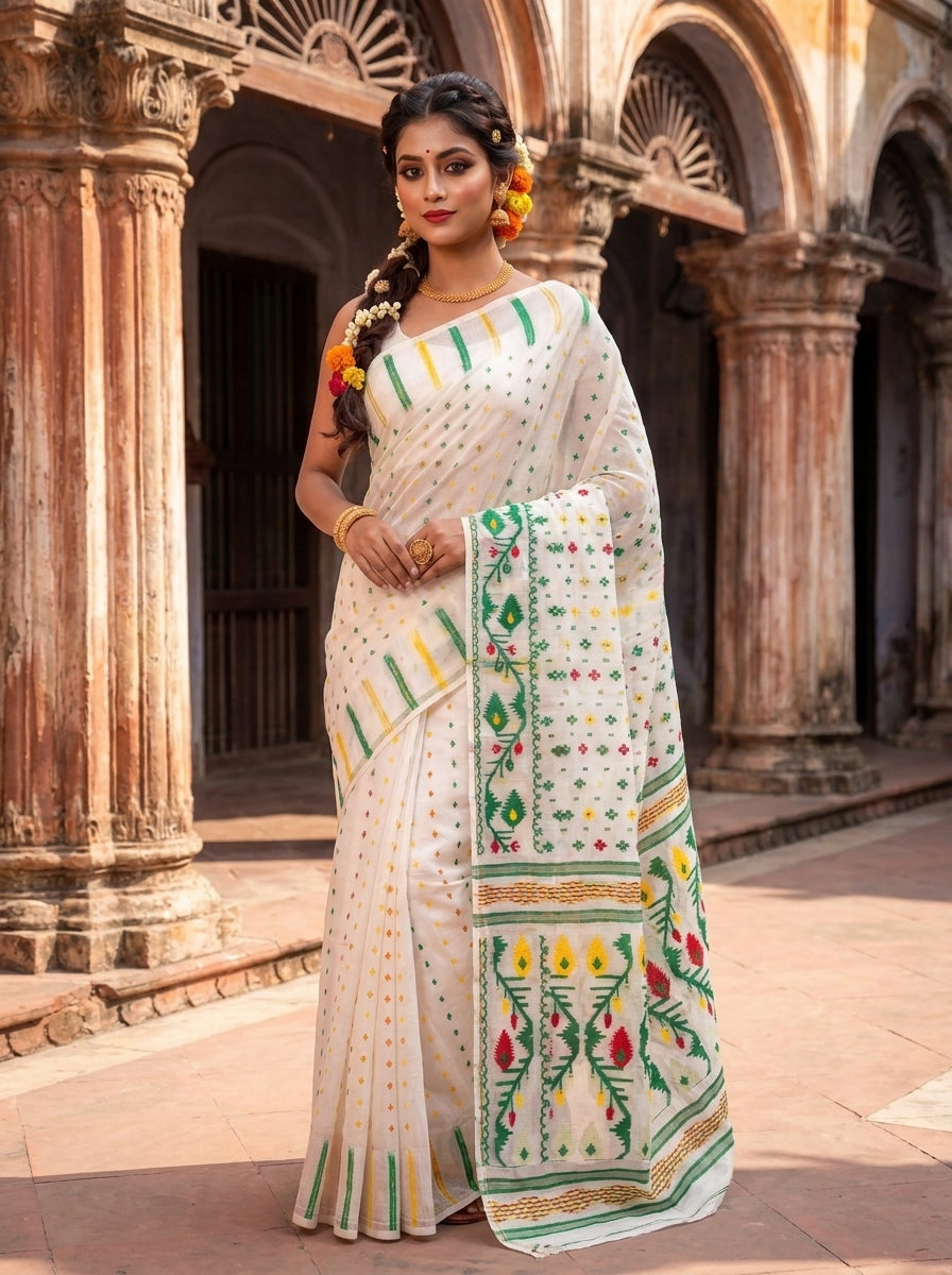 Nakshi Dhara Bengal Jamdani Saree