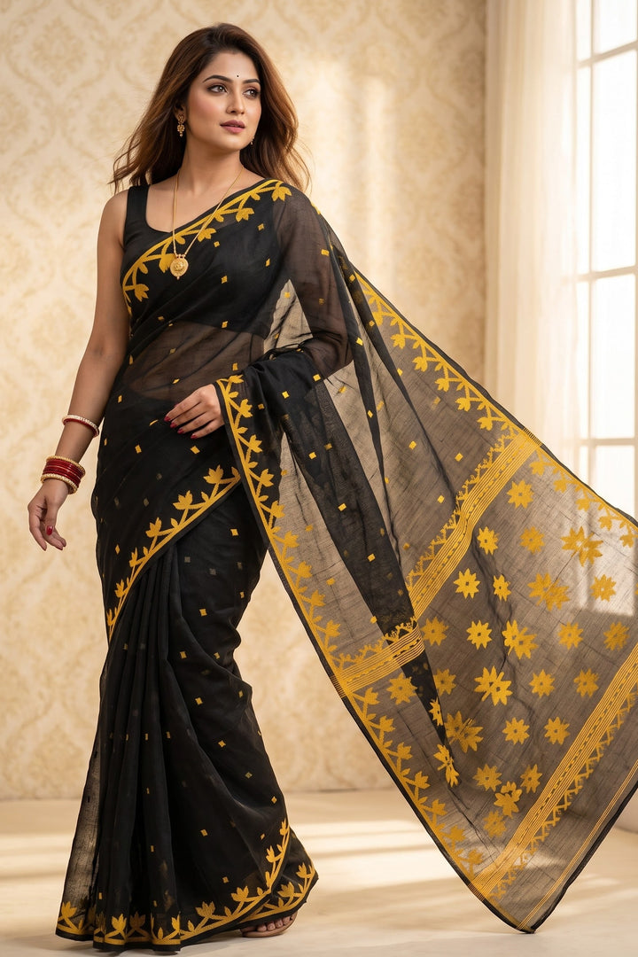 Uro Chithi Dhakai Jamdani Saree