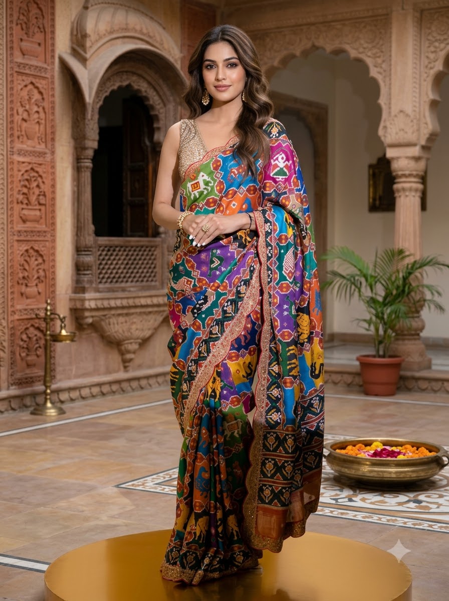 Clebrity Inspired Designer Patola Silk Saree