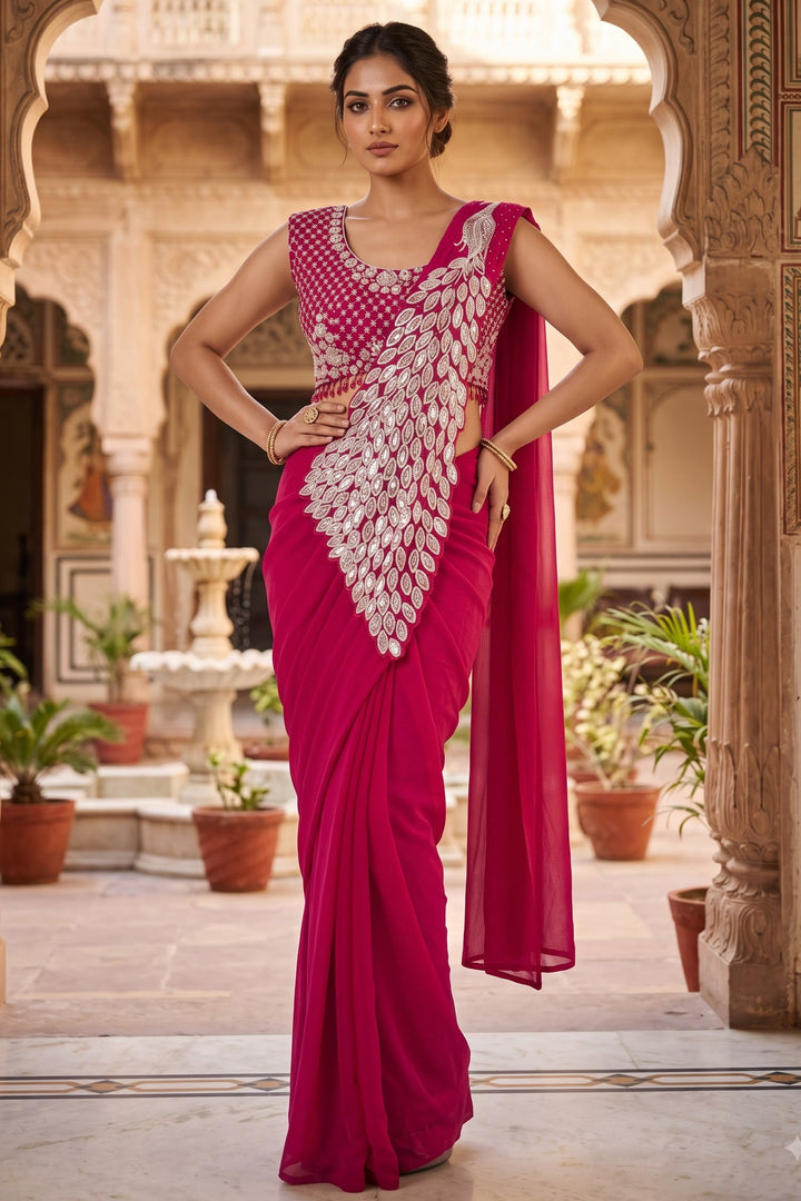 Luxe Afterdark Designer Heavy Georgette Ready-to-Wear Saree